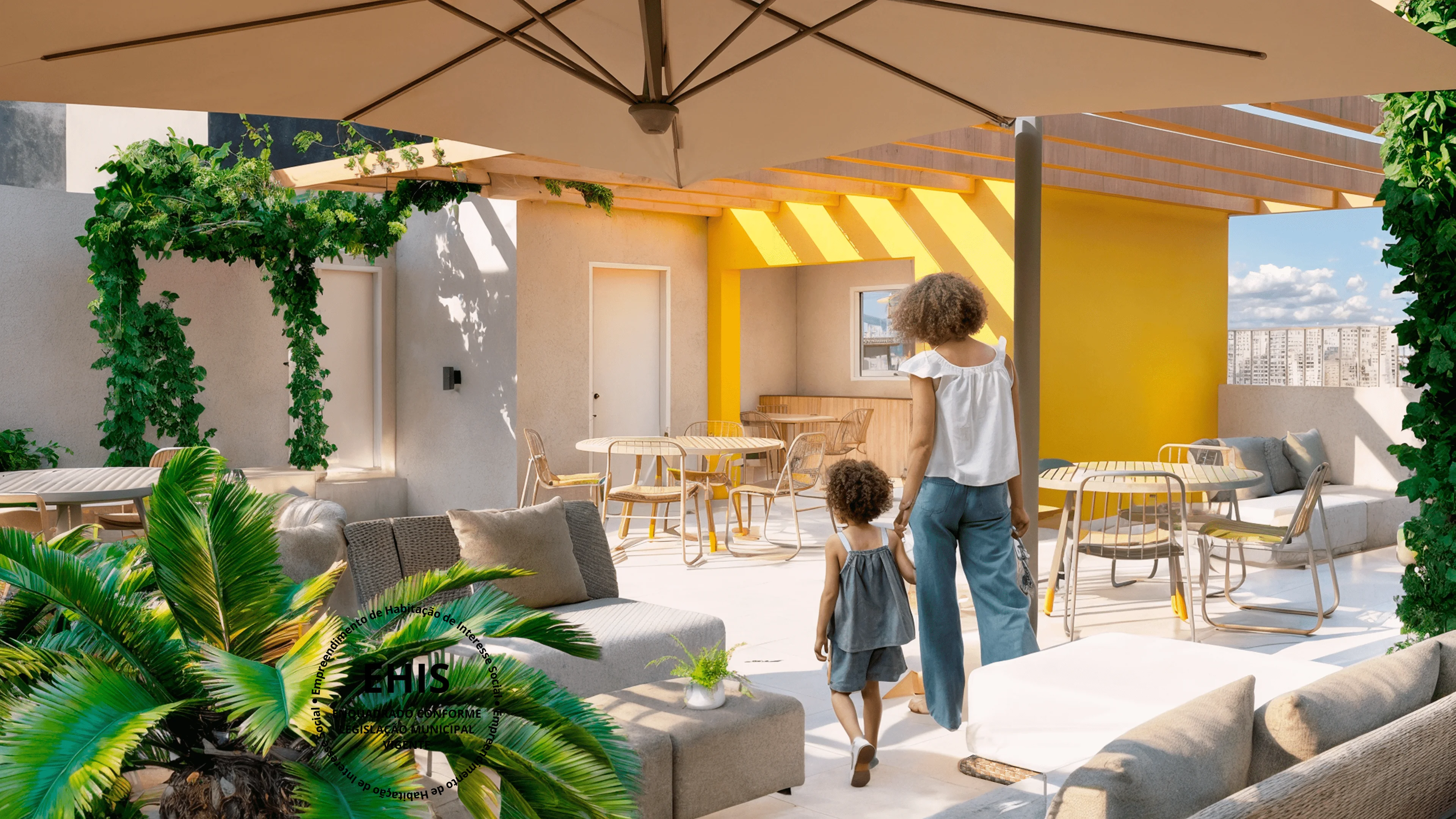 Perspectiva Ilustrada Rooftop Angulo 1